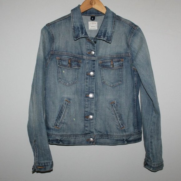 J. Crew Jackets & Blazers - J. Crew Distressed Denim Jeans Jacket H10086